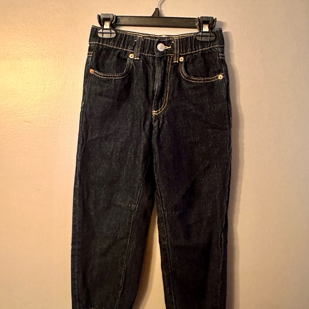 Zara Black Denim Jeans with Contrast Stitching